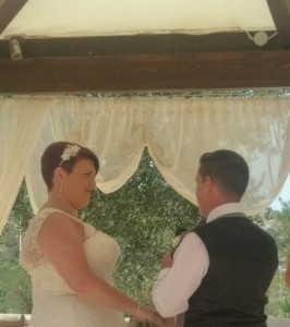 Roxy and Nic exchanging vows